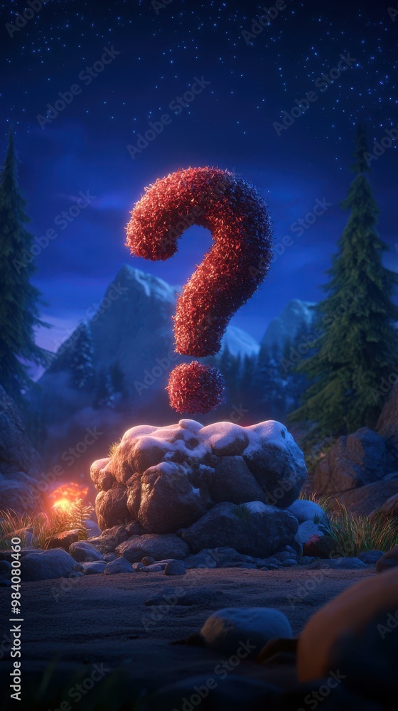 Poster experience an animated question mark with a sleek design, igniting curiosity and creativity in a cin