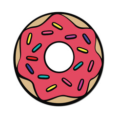 doughnut icon vector flat illustration