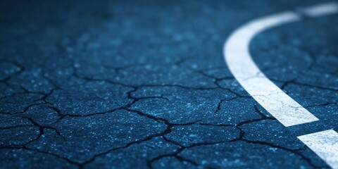 Obraz premium A textured asphalt freeway paved path with stripes that divide it.