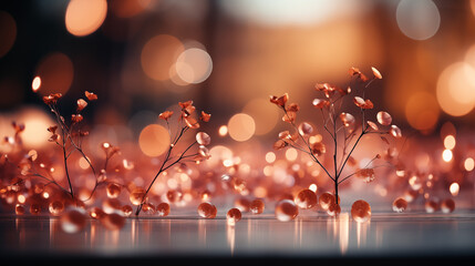 Soft background featuring out-of-focus bokeh lights in warm tones, with a smooth gradient, creating a dreamy and elegant atmosphere, ideal for artistic or inspirational presentations 