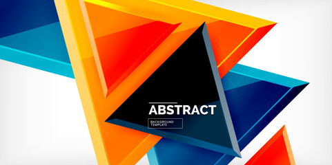 Abstract background - glossy triangles. Vector Illustration For Wallpaper, Banner, Background, Card, Book Illustration, landing page