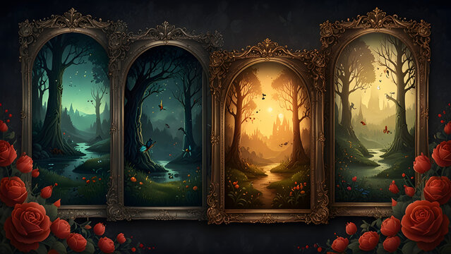 fairy tale frames and illiustration