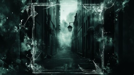 Fototapeta premium Dark and Foggy Alleyway in an Old City