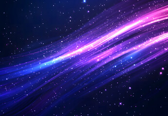 Fototapeta premium Neon Star Trails in the Night Sky with Cosmic Glow