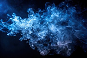 Atmospheric midnight blue smoke composition