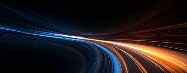 Naklejka premium Abstract background of speed motion on the road, digital fractal art. Abstract speed motion background, light lines, futuristic technology,