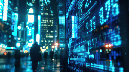 Fototapeta premium The Data Visualization in City
