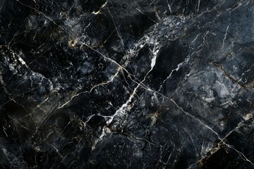 Photo of Deep black marble pattern with white veins. Background texture for backdrops or mapping