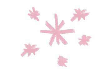pink pencil strokes isolated on transparent background