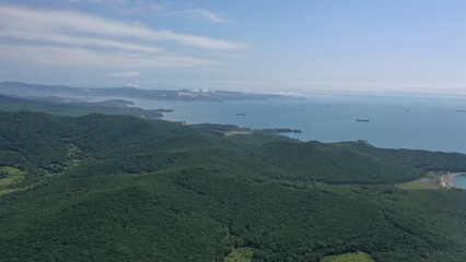 Mountain and sea in far east of Russia