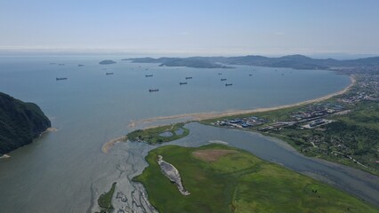 Mountain and sea in far east of Russia
