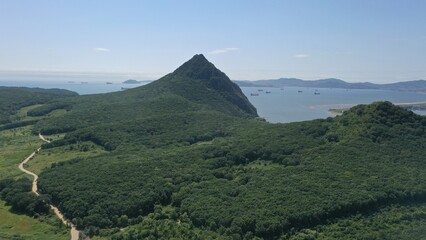 Mountain and sea in far east of Russia