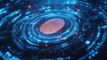 Fototapeta premium Advanced biometric security protocols using fingerprint scanning for robust user authentication online banner