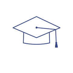 Doodle Icon education bachelor, toga illustration on transparent background that can be use for background, slide view, social media, sticker, scrapbook and etc. | Aesthetic with blue color