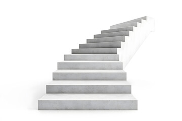 3d model of white steps architecture staircase isolated on white background