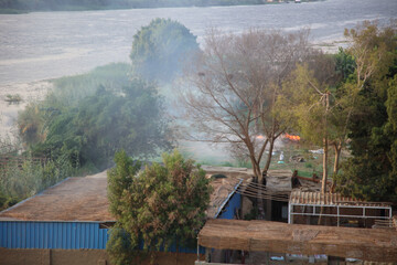 A close up view of the fumes