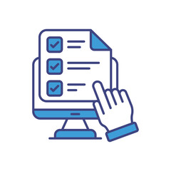 Online Survey vector icon stock illustration