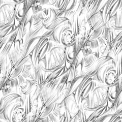 Abstract charcoal graphitic black and white pattern. Swirls.