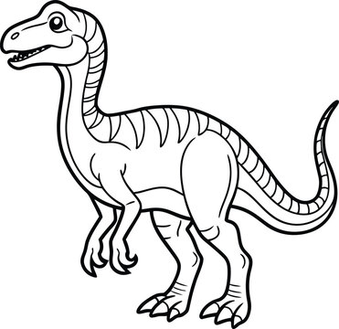 recommend clip art: dinosaur line art vector illustration silhouette, Print