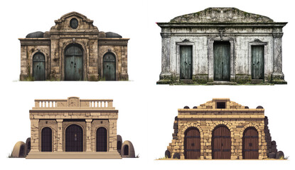 Fototapeta premium Ancient Stone Buildings: Architectural Details and History