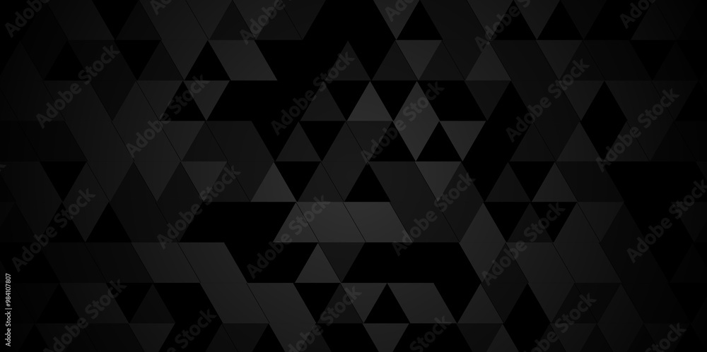 Poster black abstract modern low polygon overlap triangle layer shape. vector illustration overlapping blac