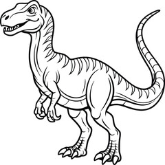 Fototapeta premium dinosaur line art vector illustration silhouette, Print