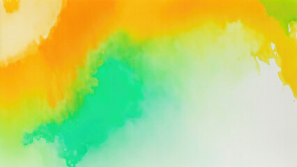 Fototapeta premium Orange, Blue, and Green Liquid Fluid Watercolor Texture Background