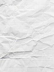 Fototapeta premium White crumpled paper isolated on white background. Wrinkles and irregular folds form intricate textures 