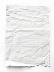 Obraz premium White crumpled paper isolated on white background. Wrinkles and irregular folds form intricate textures 