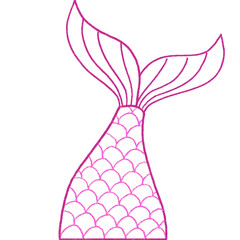 Mermaid Pink Glitter Tail Artwork