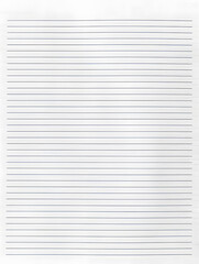Obraz premium Notebook Lined Paper Background with horizontal lines neatly spaced across a clean white sheet 