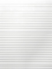 Fototapeta premium Notebook Lined Paper Background with horizontal lines neatly spaced across a clean white sheet 