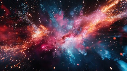 Naklejka premium A sky filled with fireworks exploding in bursts of color during a festive night celebration