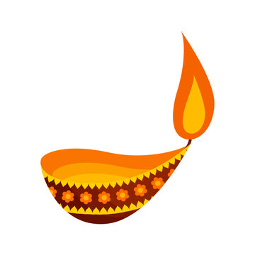 recommend clip art: Vector illustration of beautiful diya on transparent background
