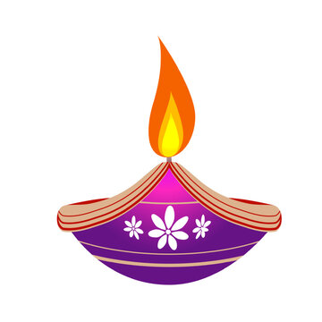 recommend clip art: Vector illustration of beautiful diya on transparent background