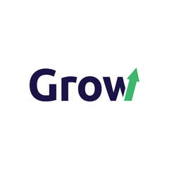 Growth up logo, arrow shape icon marketing company