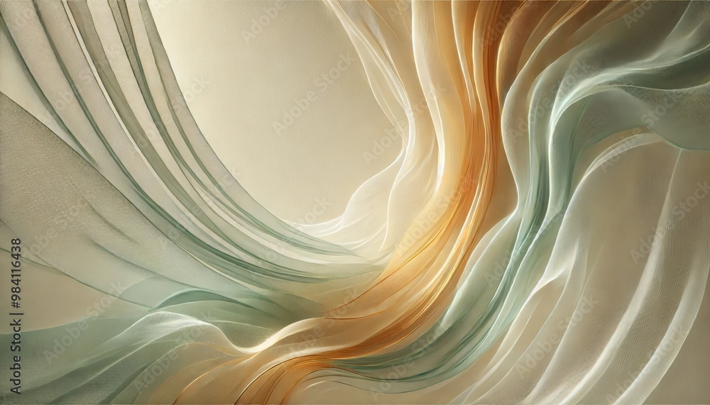 Poster 3d abstract translucent waves with soft colors flowing smoothly into each other