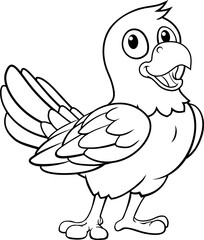 Parrot Macaw Bird Cartoon Coloring Mascot