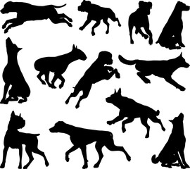 Dog Silhouettes Animal Set