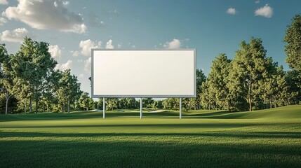Golf course billboard mockup, ideal for golf equipment and tournament advertising 