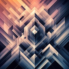 Naklejka premium Geometric pattern, overlapping translucent shapes subtle color gradient
