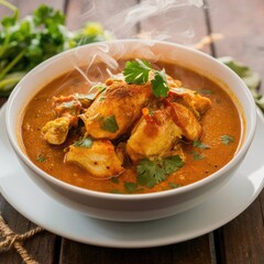 Beautiful Chicken curry on bowl