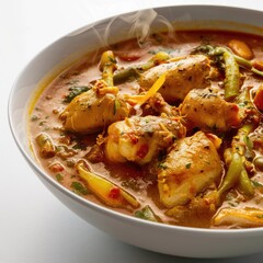 Beautiful Chicken curry on bowl