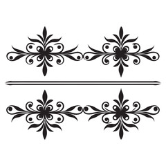 Assorted 4 Decorative Divider Vector Silhouettes Set