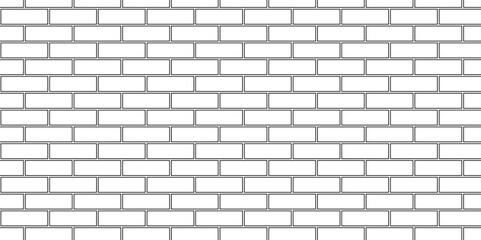Fototapeta premium Subway Old brick seamless rectangle brick wall. stone concrete ceramic wall. vector vintage surface White kitchen backsplash texture background.