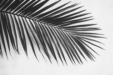 Obraz premium Close-up of a palm leaf, showing its natural texture and detail.