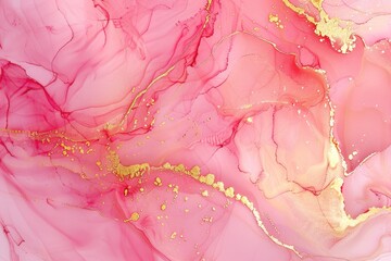 Abstract art with golden pink and gold colors, possibly resembling paint or marble texture.
