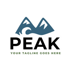 Mountain logo, Peak logo design vector template