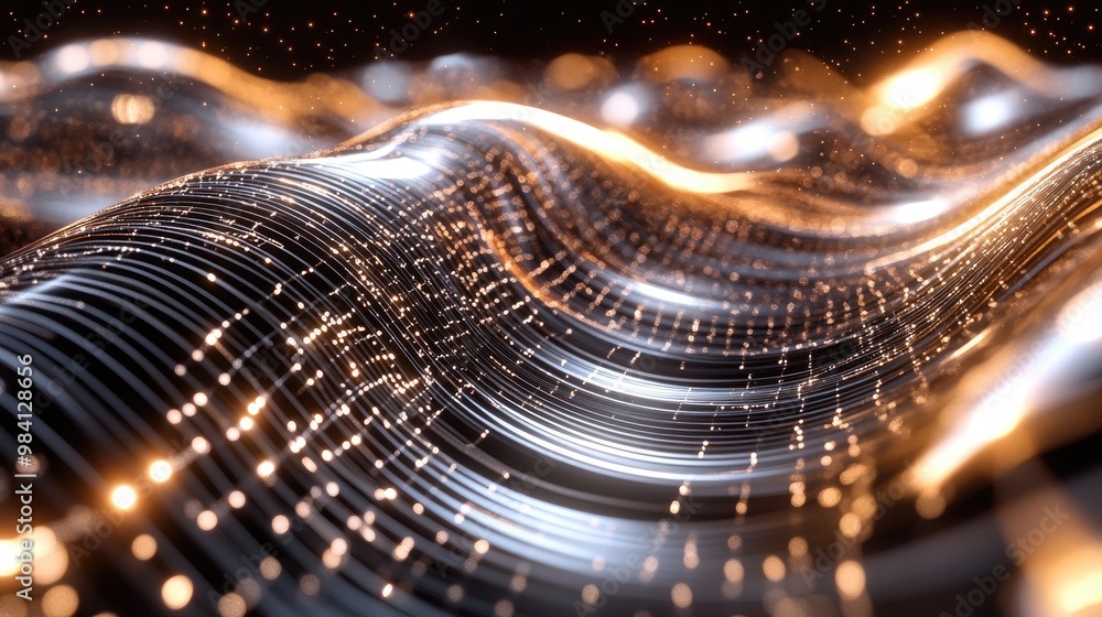 Poster abstract waves of light and particles in motion