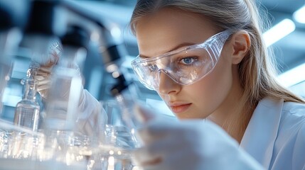 Young Scientist Conducting Experiment in Laboratory